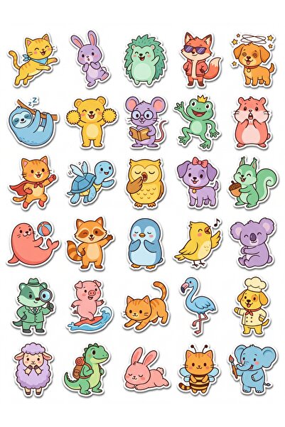 Store 30 Pieces Cute Animal Sticker Set - for Laptop, Phone, Notebook