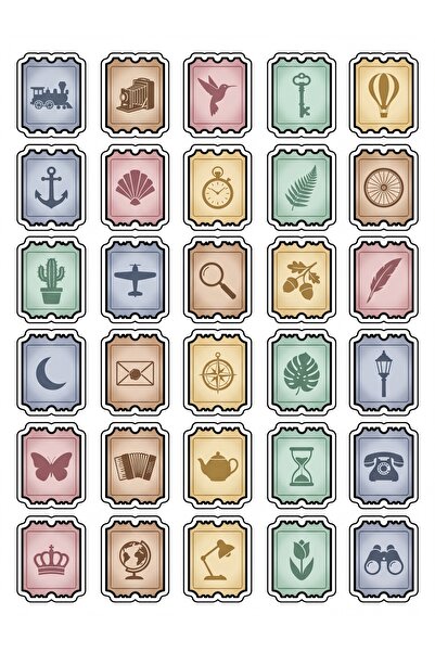 Store 30 Pieces Vintage Ephemera and Object Sticker Set - for Notebook, Agend...