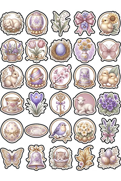 Store 30 Pieces Vintage Porcelain Spring Sticker Set - for Notebook, Agenda, ...