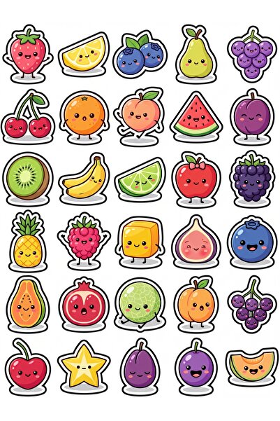 Store 30 Pieces of Shiny Fruit Sticker Set - for Laptop, Notebook, Agenda