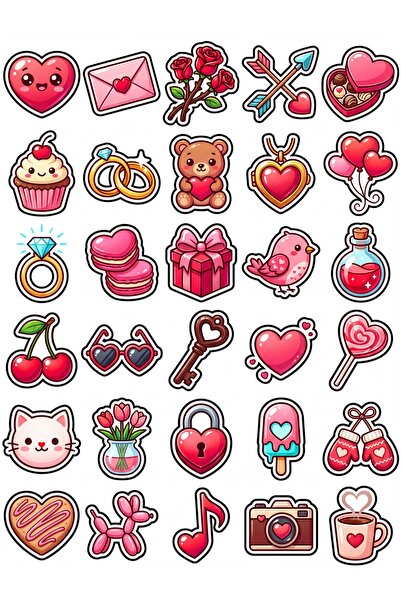 Store 30 Pieces Romantic Love Sticker Set - for Laptop, Notebook, Phone