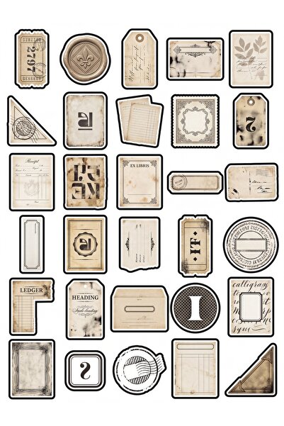Store 30 Pieces Vintage Paris Ticket Label Sticker Set - for Agenda Scrapbook...