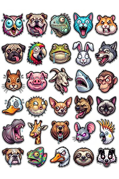 Store 30 Pieces Funny Cartoon Animal Sticker Set - Laptop Notebook Phone Agenda