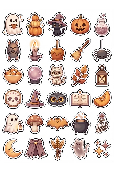 Store 30 Pieces Cute Halloween Sticker Set - for Laptop, Notebook, Phone, Agenda