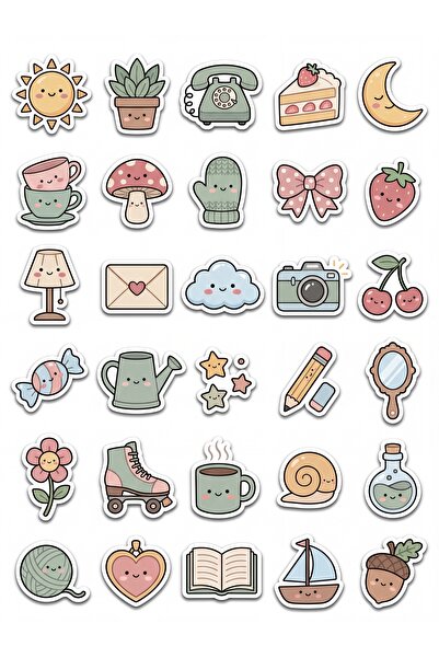 Store 30 Pieces Nostalgic Object Sticker Set - for Laptop, Notebook, Agenda