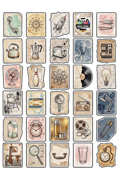 Store 30 Pieces Vintage Nostalgic Collage Sticker Set - Agenda Notebook Laptop