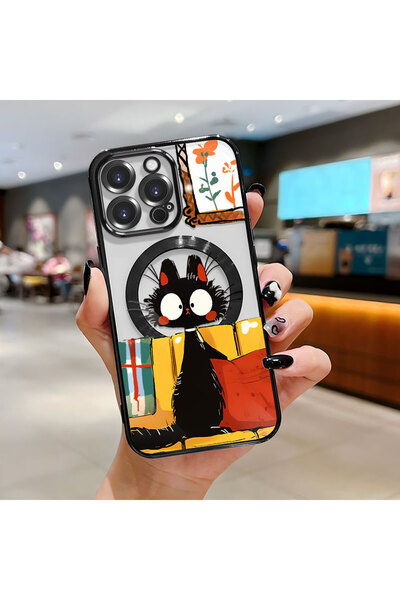 ucuc iPhone 14 Pro Uyumlu Şeffaf Arka Yüzeyli Manyetik Darbeye Dayanıklı Sili...