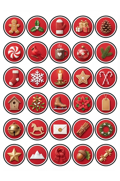 Store 30 Pieces Nostalgic Winter Themed Sticker Set - for Laptop, Notebook, A...