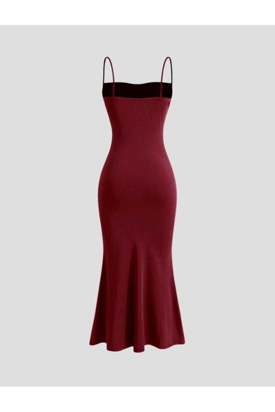 Bracha Strappy Model Gathered Detailed Fish Shape Maxi Dress