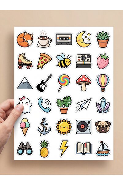 Store 30 Pieces Cute Daily Objects Sticker Set - Laptop Notebook Phone