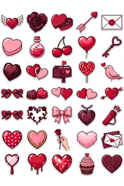 Store 30 Pieces Shiny Romantic Love Sticker Set - for Laptop, Notebook, Phone...