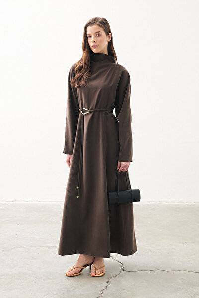 Hooopstore Modest Dresses - Brown - Basic