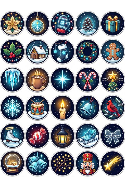 Store 30 Pieces Magical Christmas Sticker Set - Custom Cut for Laptop, Notebo...