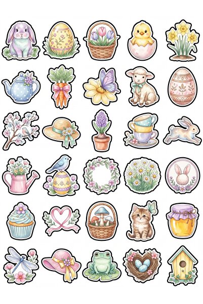 Store 30 Pieces Aesthetic Watercolor Spring Sticker Set - Cute Design for Not...