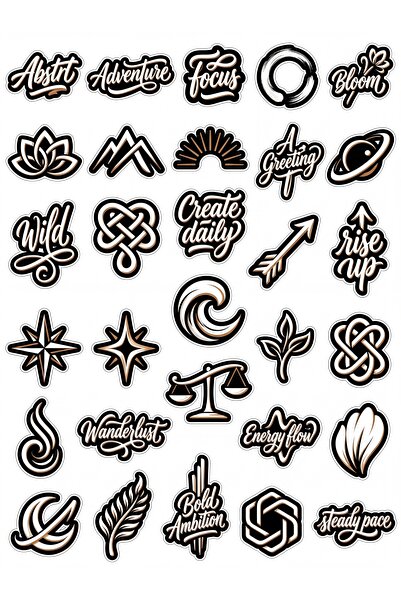 Store 30 Pieces Modern Calligraphy Motivational Sticker Set - for Laptop, Not...