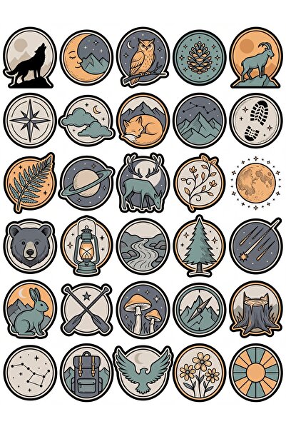 Store 30 Pieces Aesthetic Nature and Adventure Sticker Set - for Laptop, Phon...