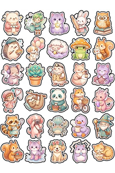 Store 30 Pieces Pastel Character Sticker Set - Aesthetic Pack for Laptop, Not...