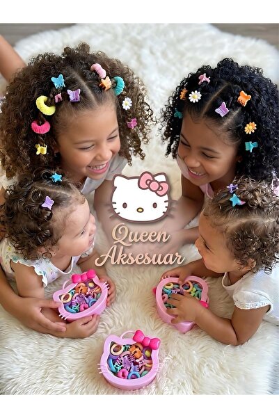 QUEEN AKSESUAR Hello Kitty Σετ με κουτί με ανάμεικτα λαστιχάκια και μίνι πολύ...