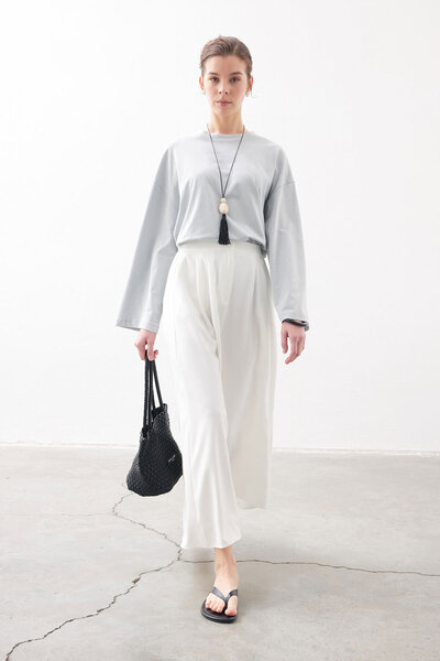 Hooopstore Άνετη λευκή φούστα με χαλαρή εφαρμογή