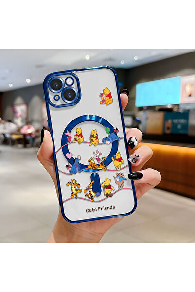 ucuc iPhone 14 Plus Uyumlu Şeffaf Arka Yüzeyli Manyetik Darbeye Dayanıklı Sil...