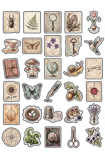 Store 30 Pieces Vintage Nature and Botanical Sticker Set - for Laptop, Agenda...