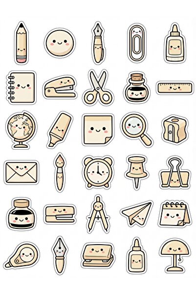 Store 30 Pieces Stationery Sticker Set - for Planner, Agenda, Notebook, Laptop