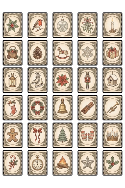 Store 30 Pieces Vintage New Year Stamp Sticker Set - Aesthetic Pack for Agend...