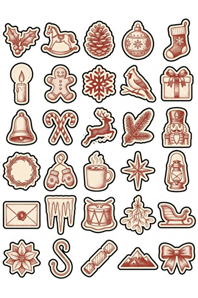 Store 30 Pieces Vintage New Year Sticker Set - for Laptop, Notebook, Agenda, ...