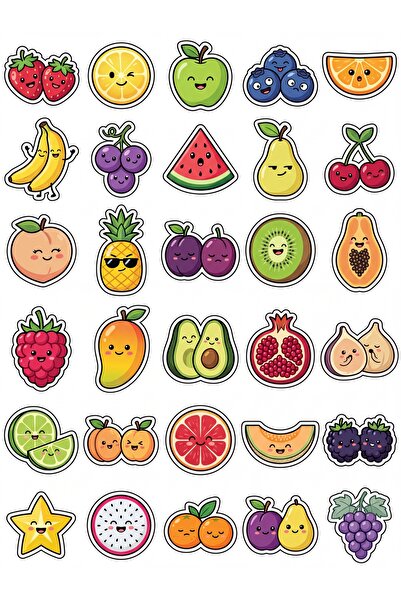 Store 30 Pieces Cute Fruits Sticker Set - for Laptop, Notebook, Agenda