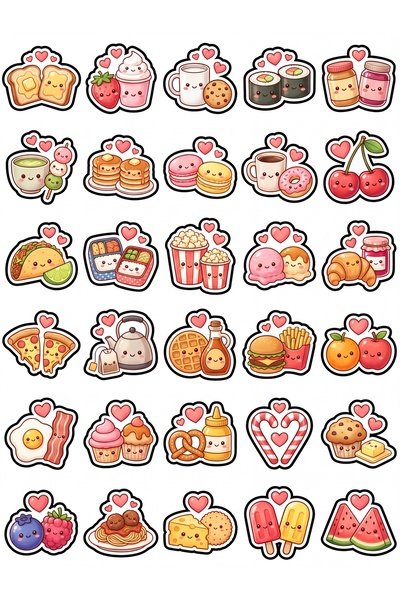 Store 30 Pieces Cute Food Sticker Set - Laptop Phone Notebook Agenda Scrapbook