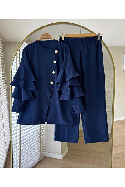 VOLT CLOTHİNG Γυναικείο σετ δύο τεμαχίων με χρυσά κουμπιά