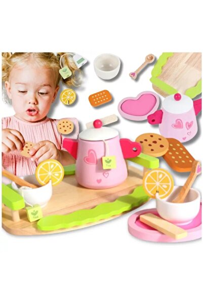 NiceKids Set serviciu pentru ceai din lemn cu accesorii incluse