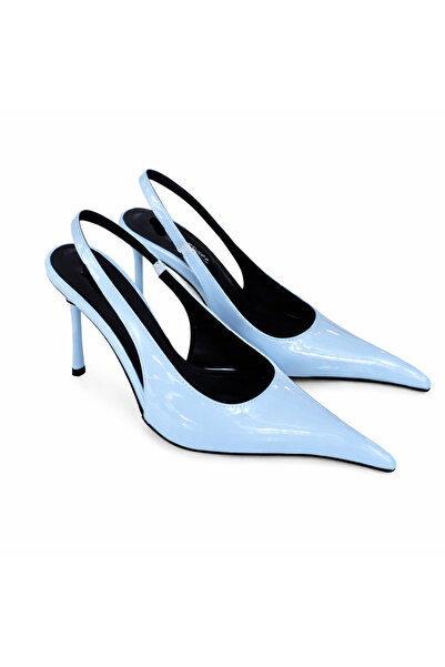carweza Κομψά μπλε λουστρίνι παπούτσια με τακούνι
