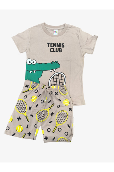 zahider Σετ πιτζάμες για αγόρια με βαμβακερό εμπριμέ καλοκαιρινό σορτς (κατάλ...