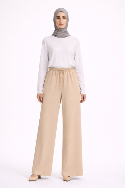 nevmira Modest Pants - Beige - Elastic