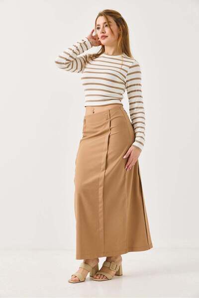 Raneel Kazançlı Alışveriş Women's maxi skirt - tan