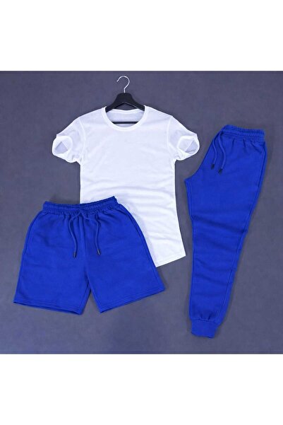 PAVRO Unisex Oversize Σετ Σορτς Με Μπλούζα και Σορτς, Άνετο Σετ 3 τεμαχίων με...