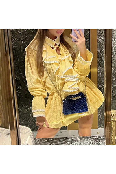 Zaghou Sweet Retro Tie Neck Long-Sleeved Dress
