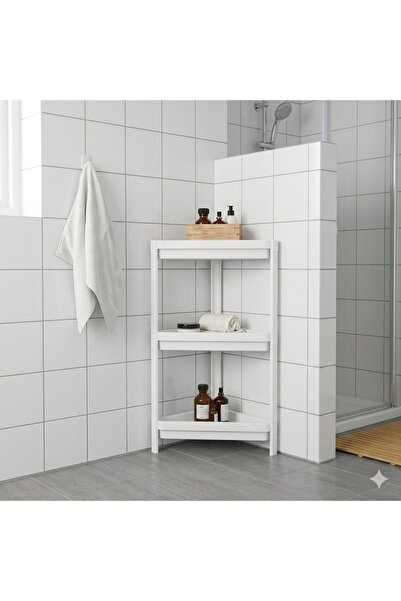 Liveda Home Γωνιακό Ράφι Μπάνιου, 3 Ράφια, Οργανωτής Γενικής Χρήσης, Γκρι