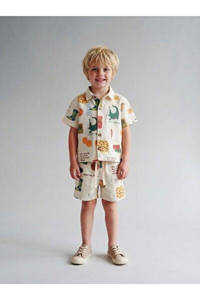 connemara Σετ πουκάμισο με σχέδια και σορτς για αγόρια – Καλοκαιρινό, άνετο κ...
