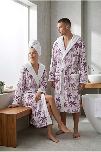 Loselya Μπουρνούζι με κουκούλα από βαμβάκι με σχέδιο Tropical Breeze