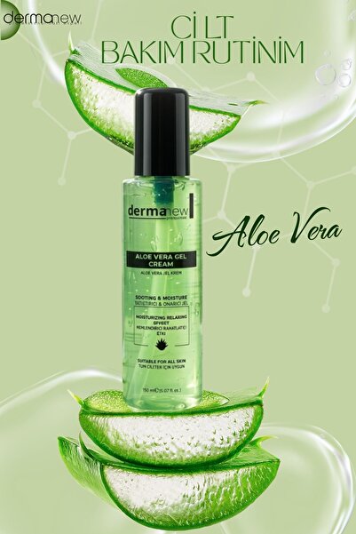 dermanew %99 Saf Aloe Vera Jel - Nemlendirici, Yatıştırıcı ve Onarıcı Cilt Ba...