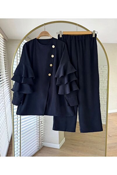 VOLT CLOTHİNG Γυναικείο σετ δύο τεμαχίων με χρυσά κουμπιά