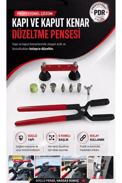 STAR PDR Boyasız Göçük Düzeltme Kaput ve Kapı Kenarı Düzeltme Pense Seti
