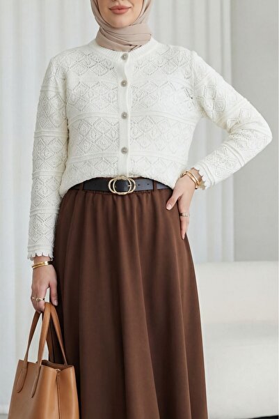 HİJABAYA Ζακέτα πλεκτή διάτρητη με σχέδια και κουμπιά