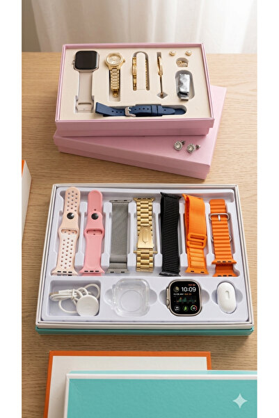 happystoretr makesis Watch Ultra 8 - Ultra 7 in 1 (7 Kordonlu Akıllı Saat) 49mm