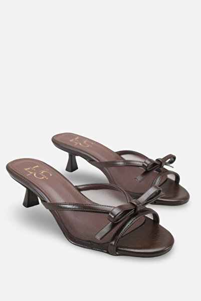 Liza Shoes نعال نسائية من MİA بكعب قصير وشفاف من الجانب مع فيونكة أمامية A006...