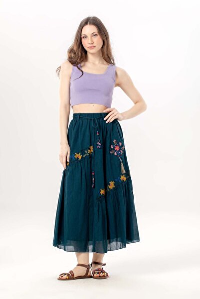 Eliş Şile Bezi Nihal Bağlamalı Vual με ελαστική μέση, αυθεντική μονή τσέπη, κ...