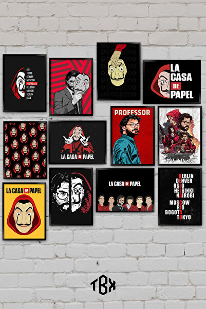 tablomaxtbx 12 Parça La Casa De Papel Dali Maskesi Soygun Direniş İspanyol Di...