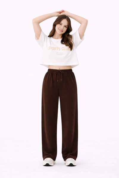 CNRCollection Women's Brown Modal Stretchy Soft Textured Wide Leg Comfortable...
